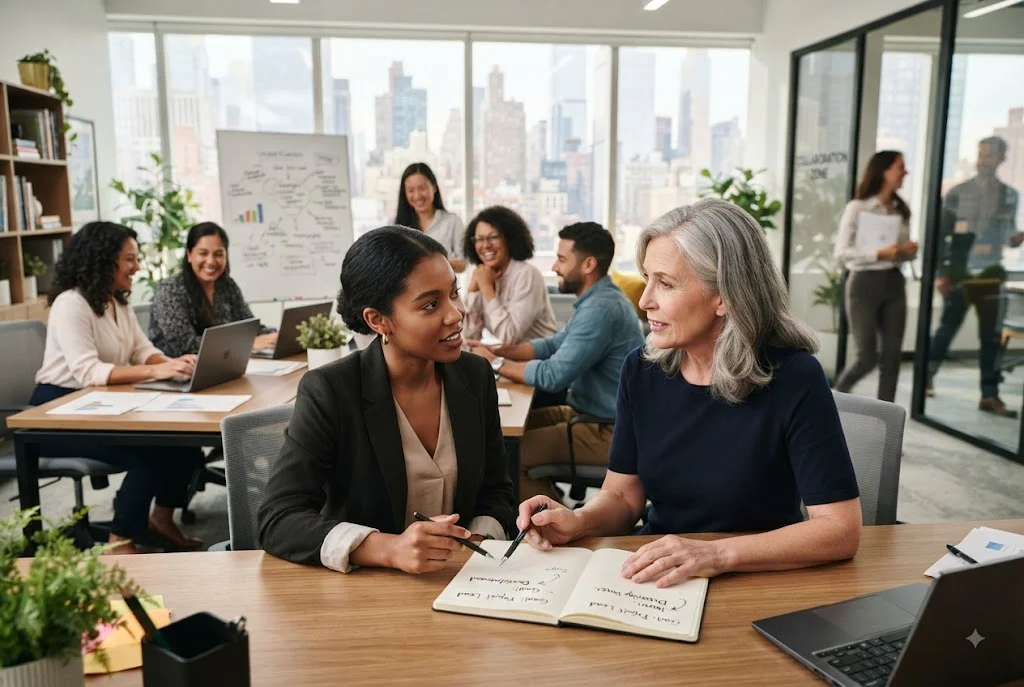 Professional growth definition shown through workplace learning and employee development